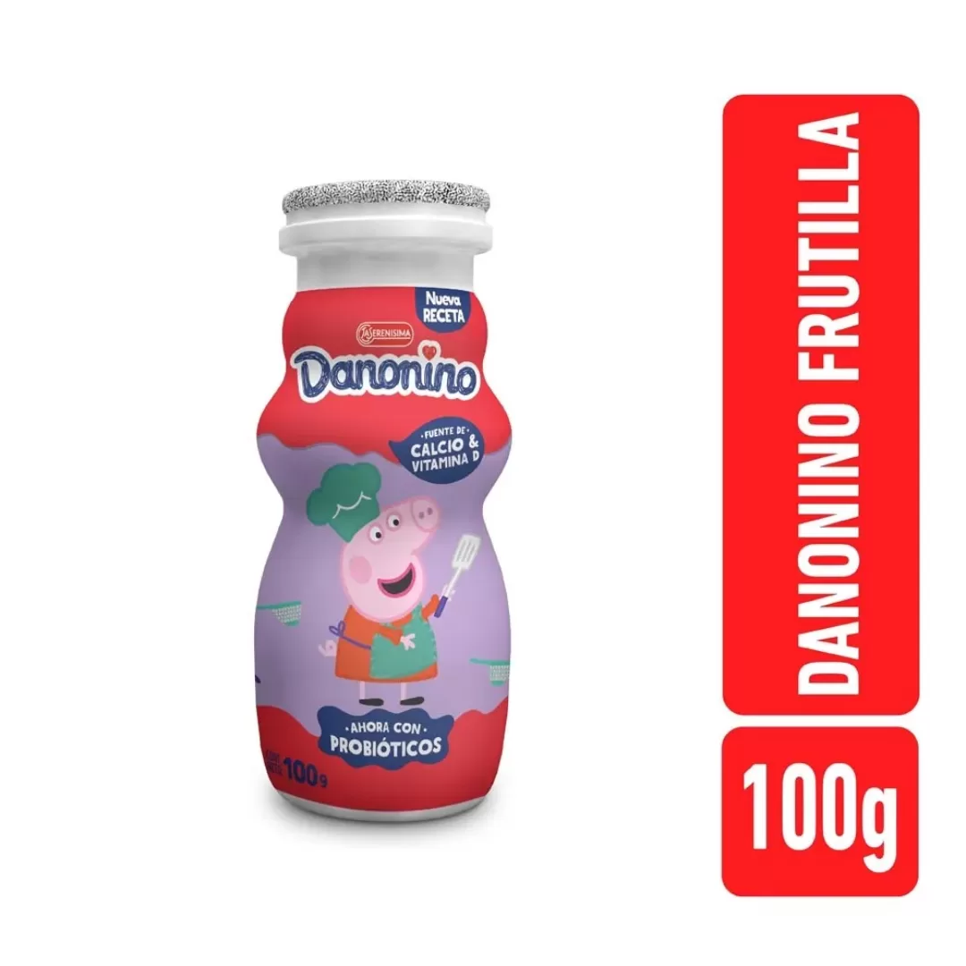 Pack de Yogur Danonino Botellita Frutilla 100g x 6Un