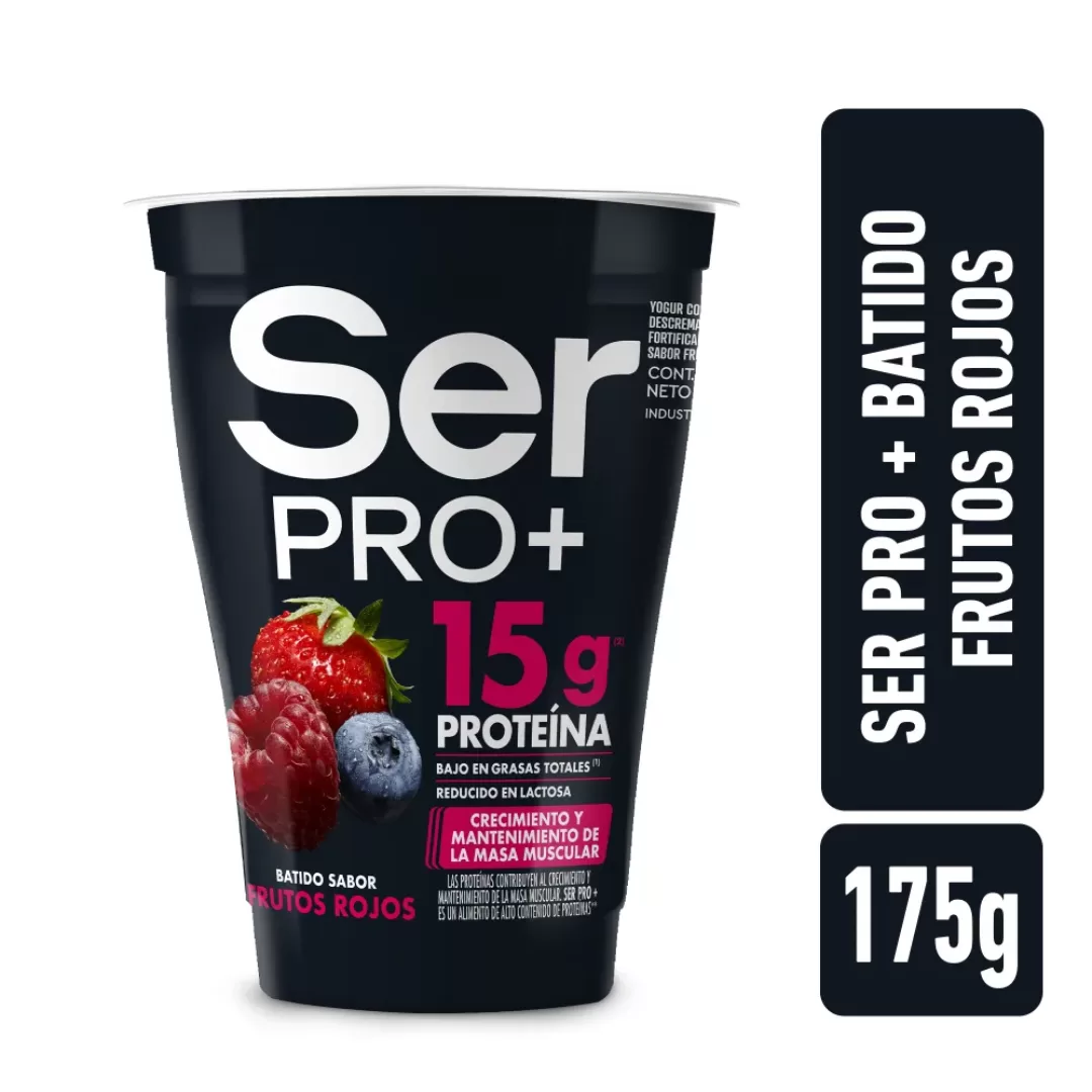 Yogur Batido Ser PRO+ Con Proteínas Sabor Frutos Rojos 175g