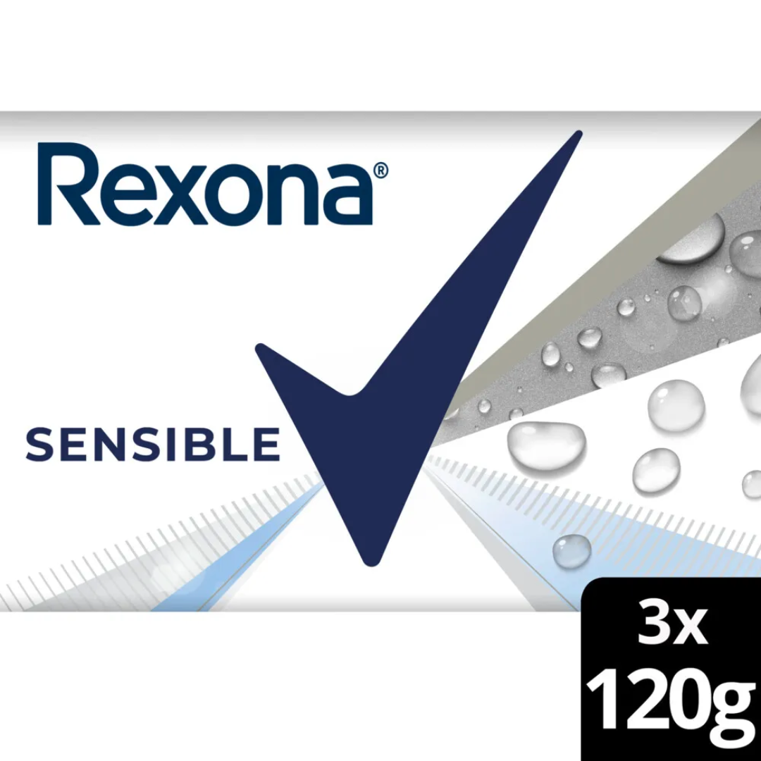 Jabón En Barra Rexona Sensible x3 Multipack 120g
