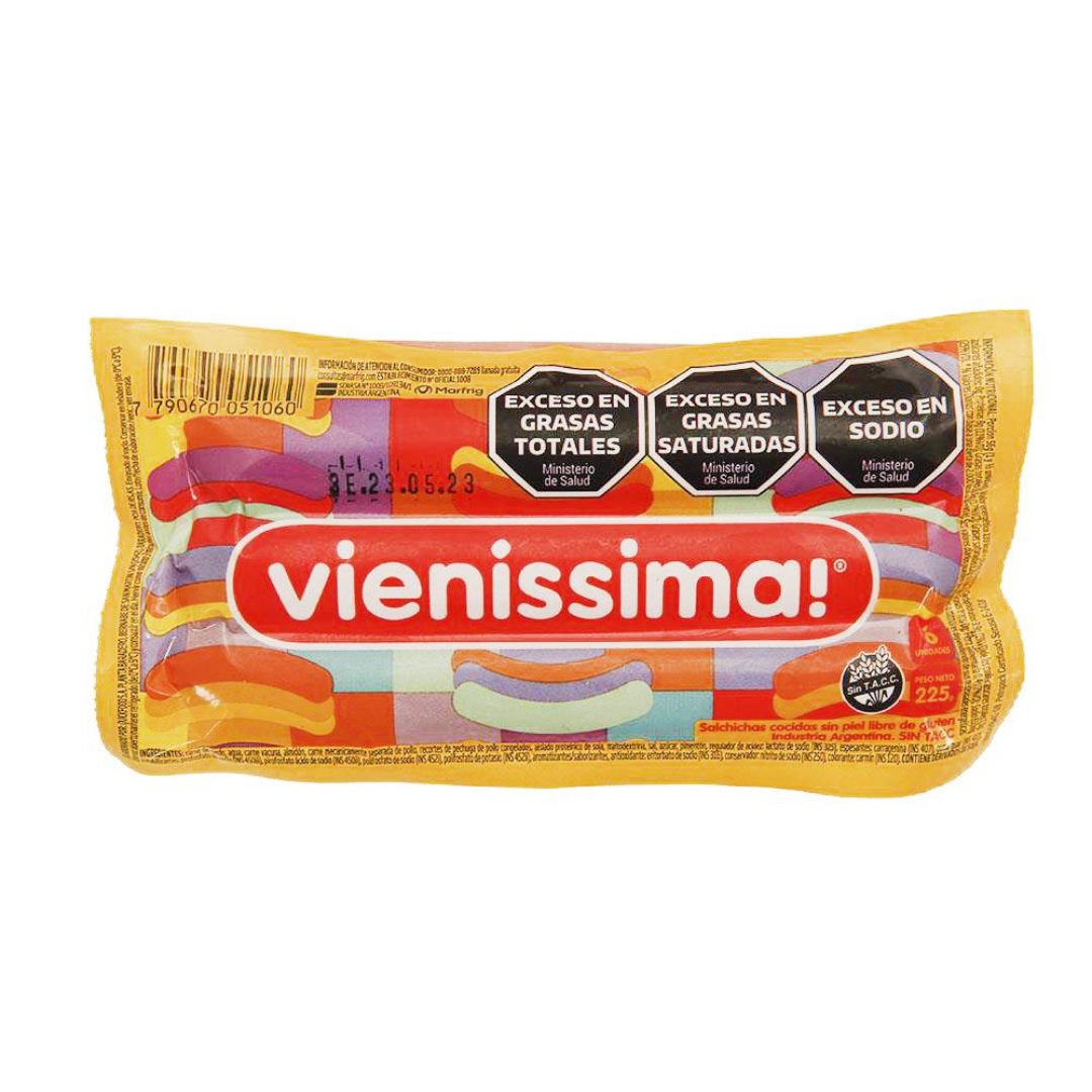 Salchichas Vieníssima Sin Piel 6 Un 225g