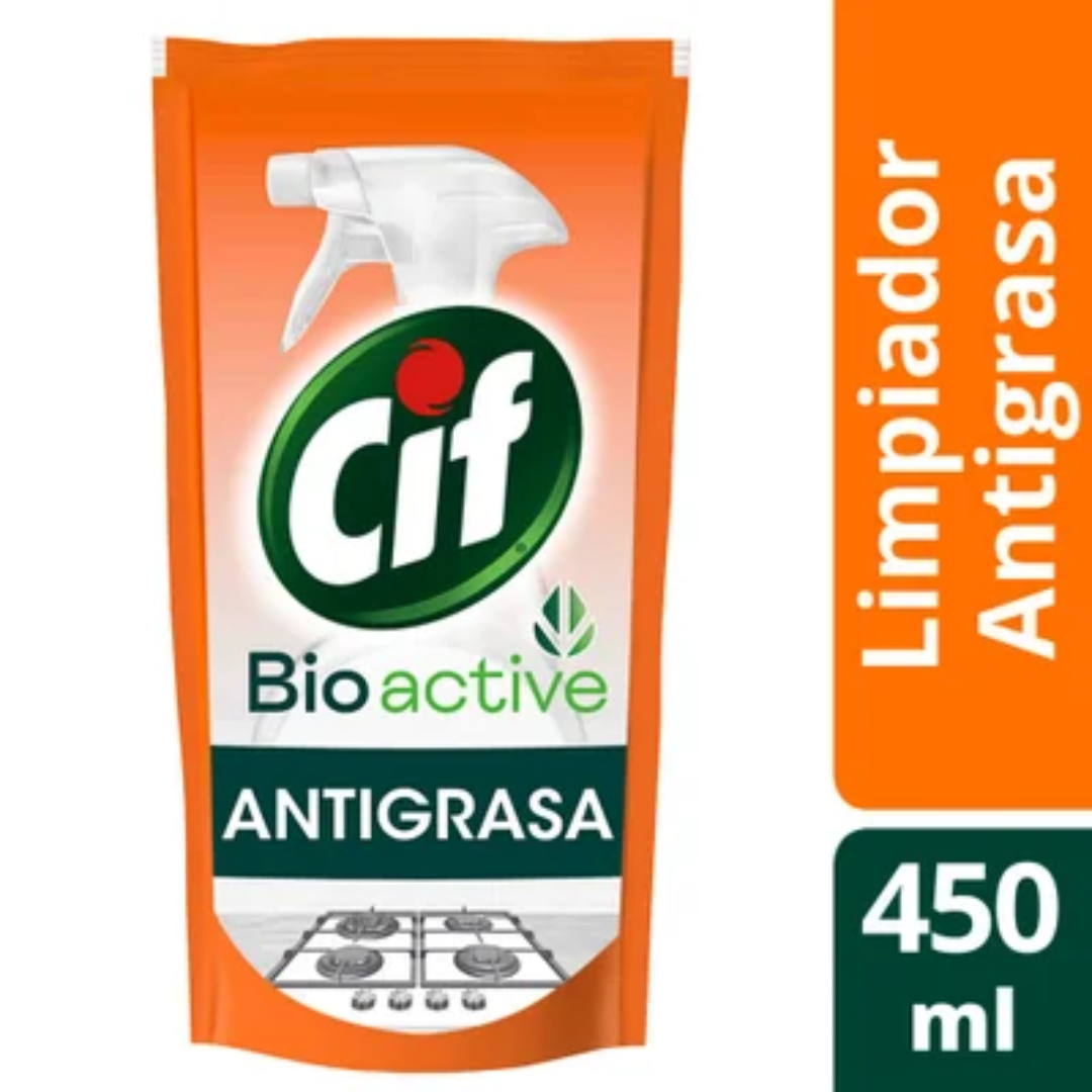 Limpiador Cif Bioactive Antigrasa Doypack 450ml