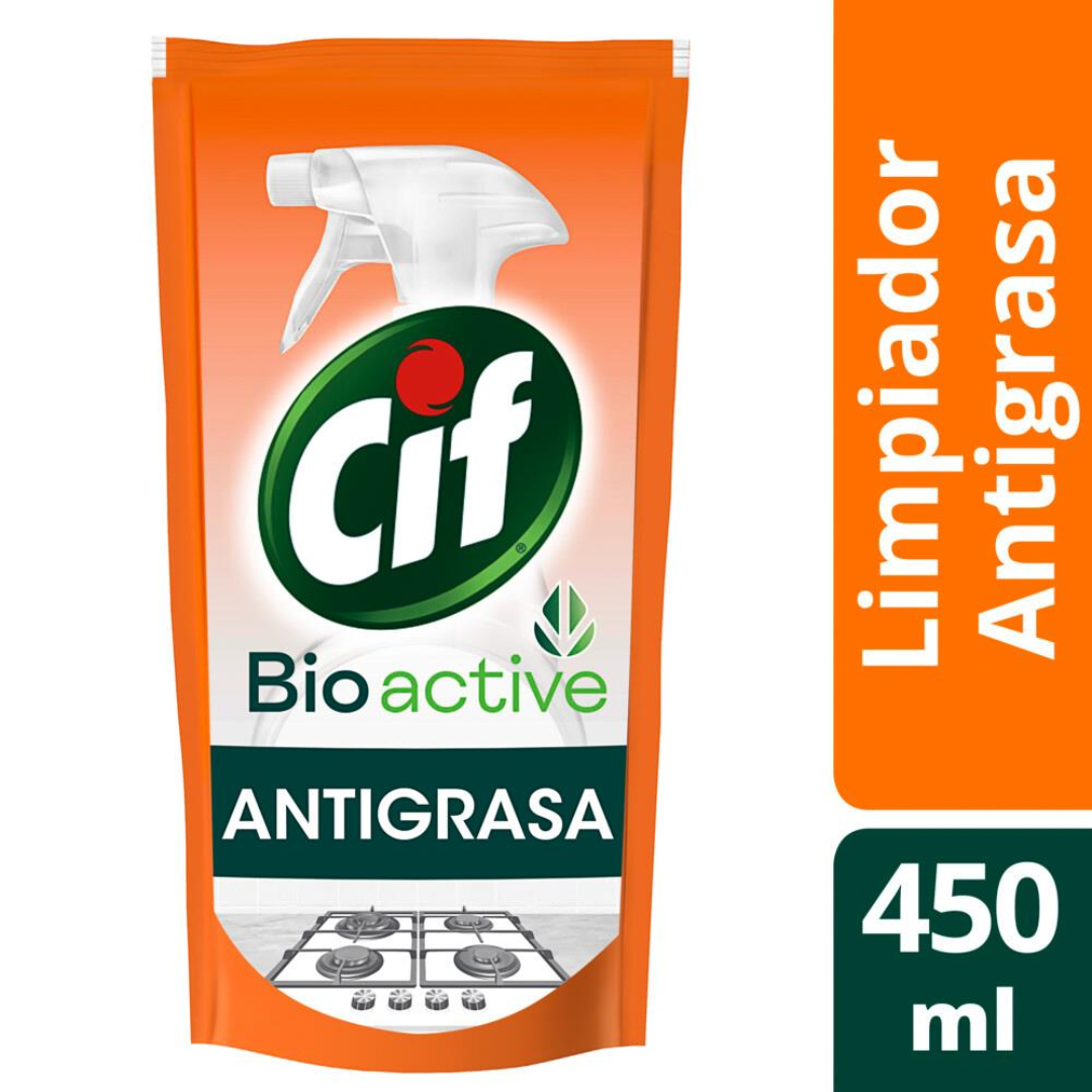 Limpiador Líquido CIF Antigrasa Biodegradable 450ml Doypack