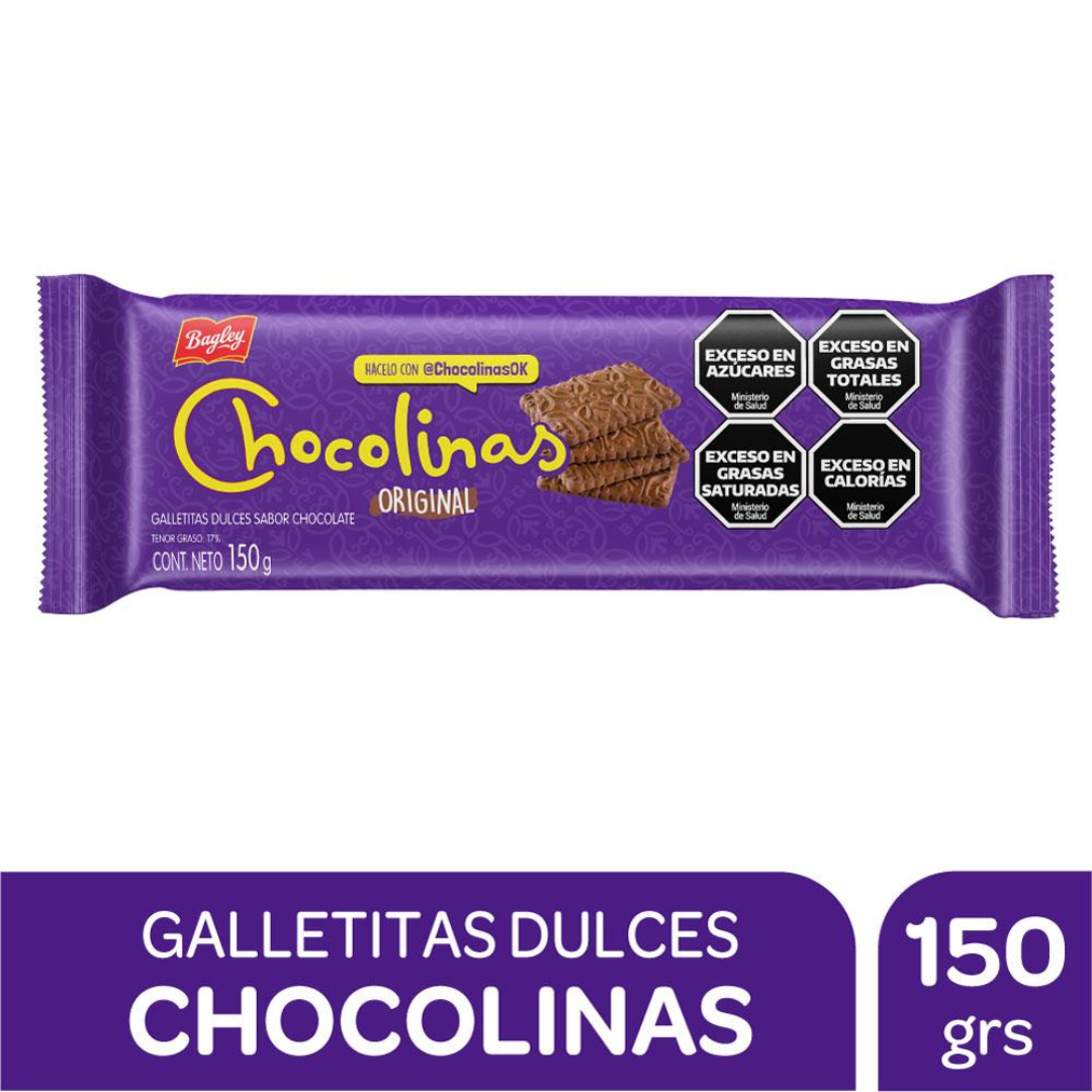 Galletitas Dulces Sabor Chocolate Chocolinas 150g