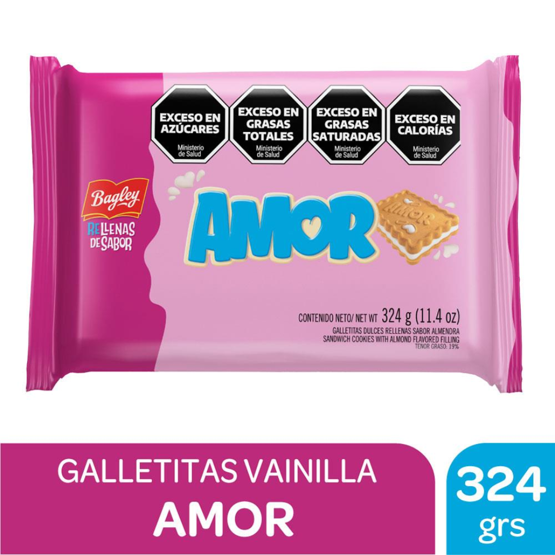Galletitas Rellenas Sabor Almendra Amor 324g