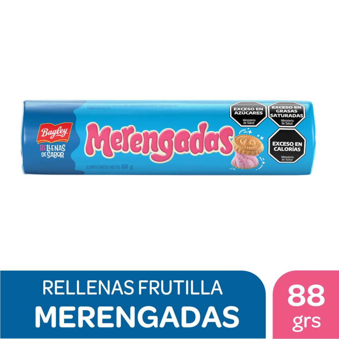 Galletitas Rellenas Sabor Frutilla Merengadas 88g