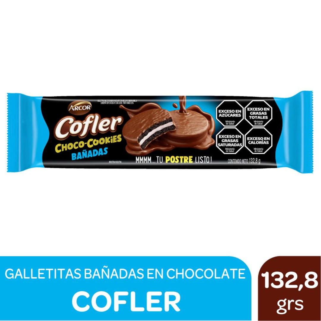 Galletitas Dulces Choco Cookies Bañadas En Chocolate Cofler 132.8g