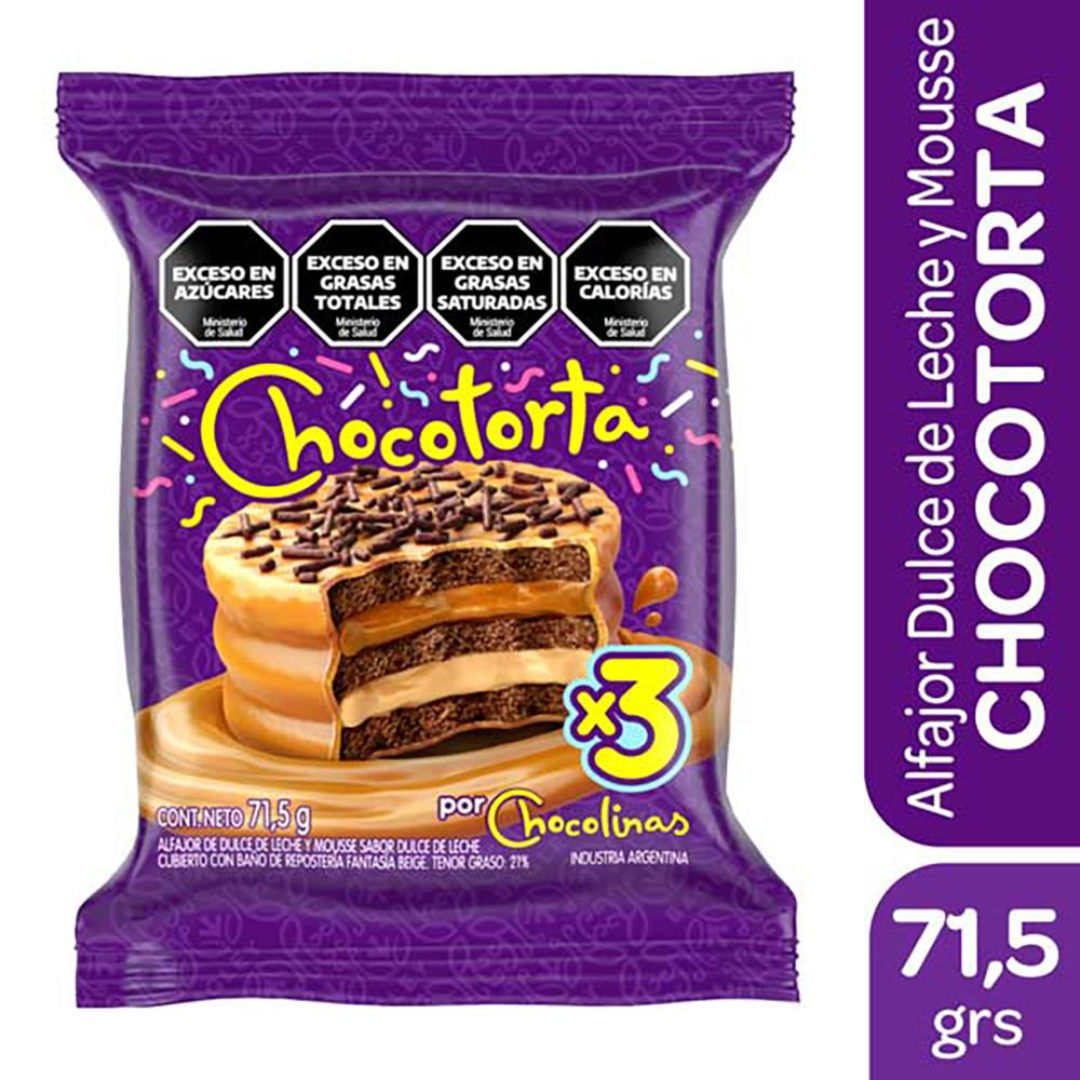 Alfajor De Dulce De Leche Y Mousse Chocotorta 71.5g x 2Un