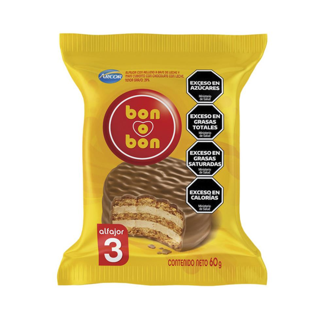 Alfajor De Chocolate Bon O Bon 60g x 2Un