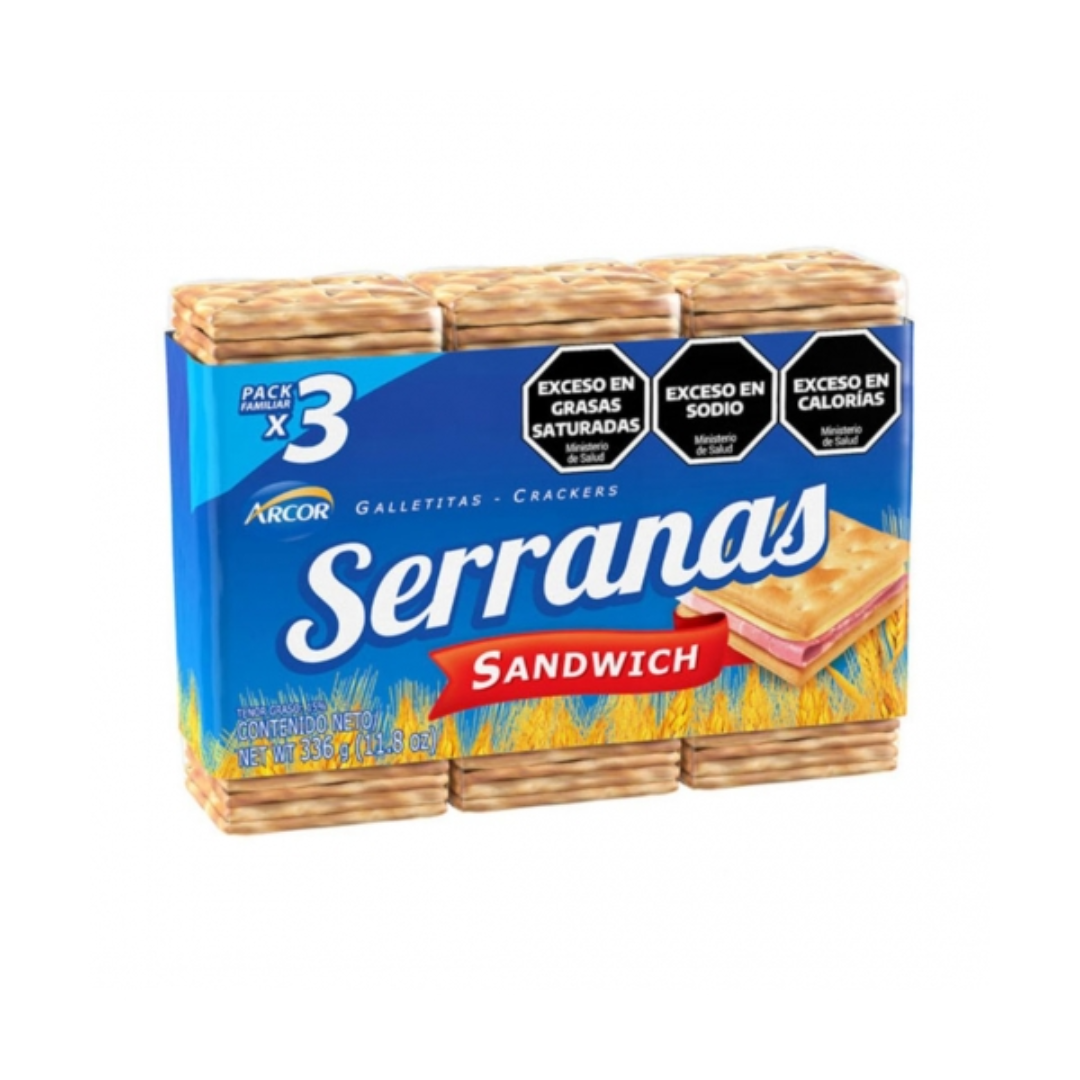 Galletitas Serranas Sandwich Tripack 336g