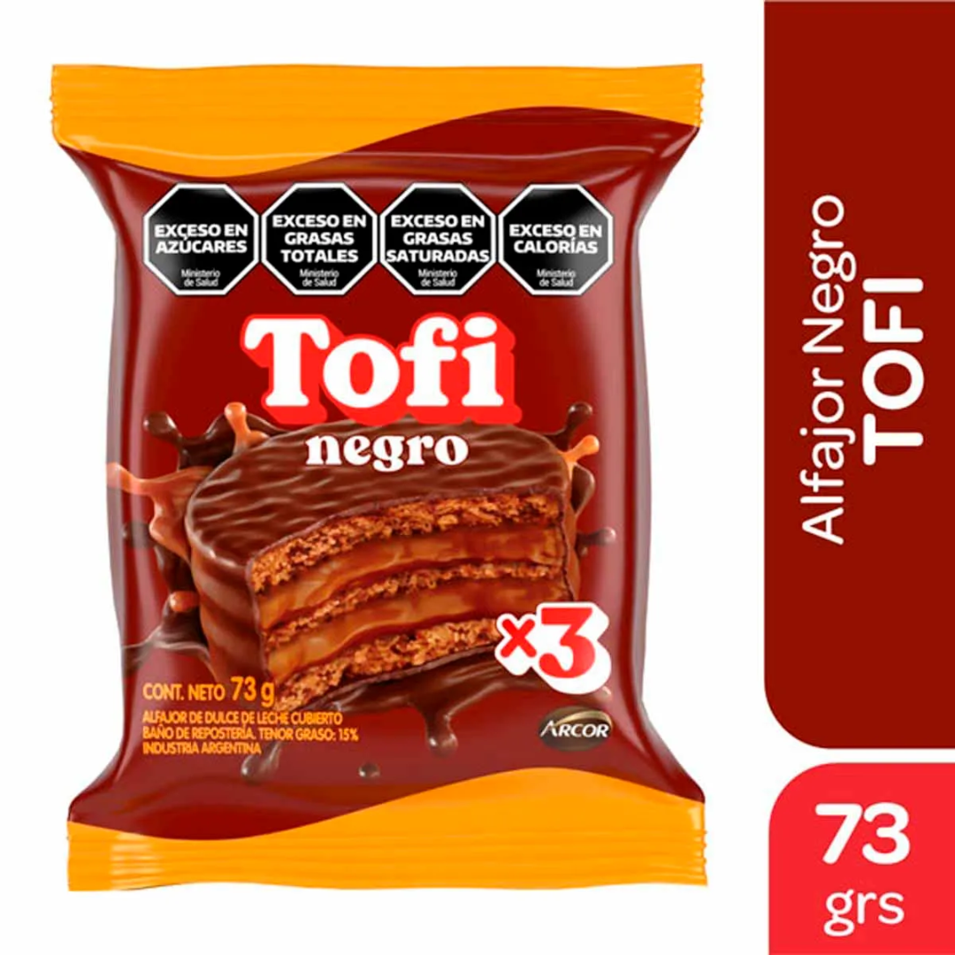 Alfajor Tofi Triple Negro 73g x 2Un