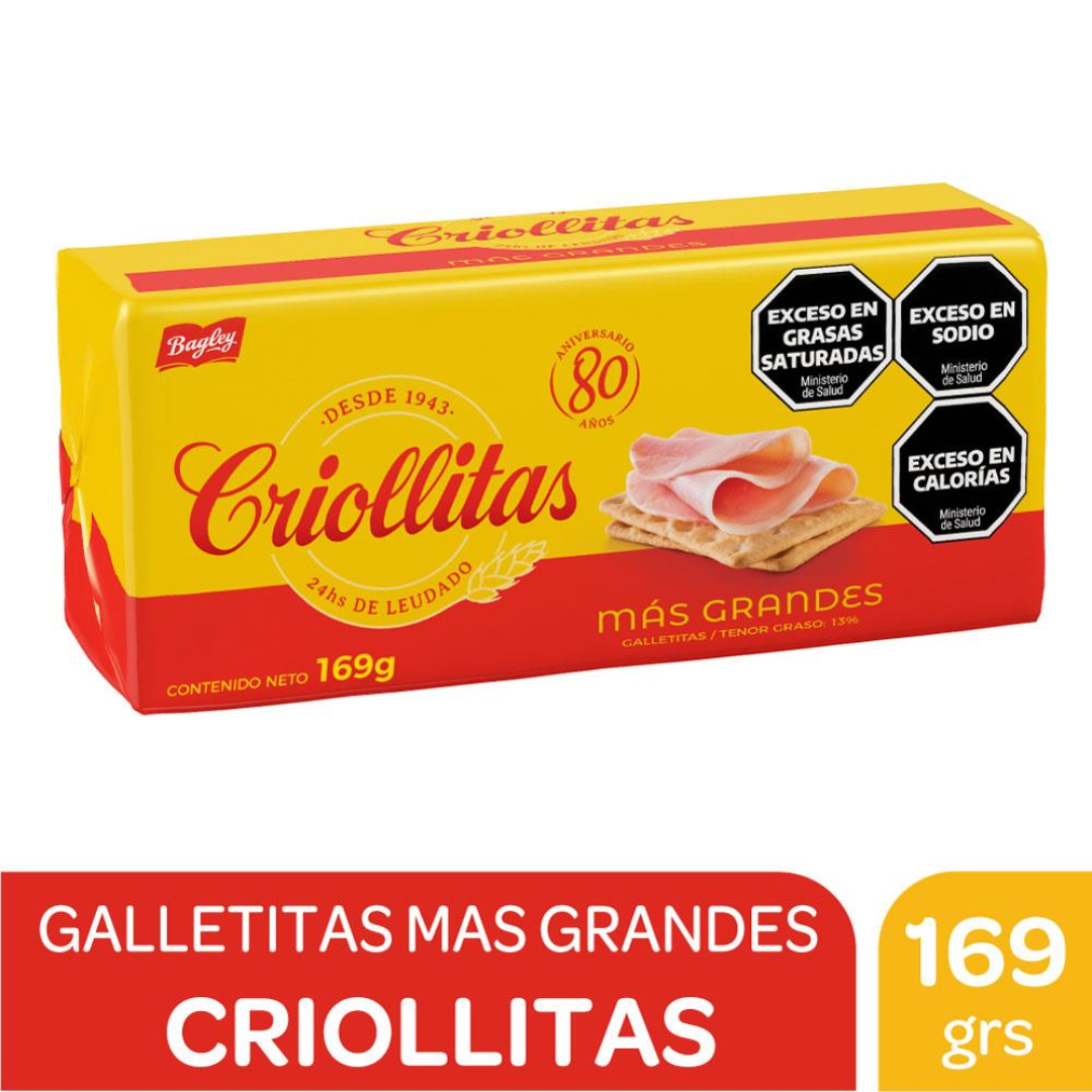 Galletitas Criollitas Mas Grandes 169g