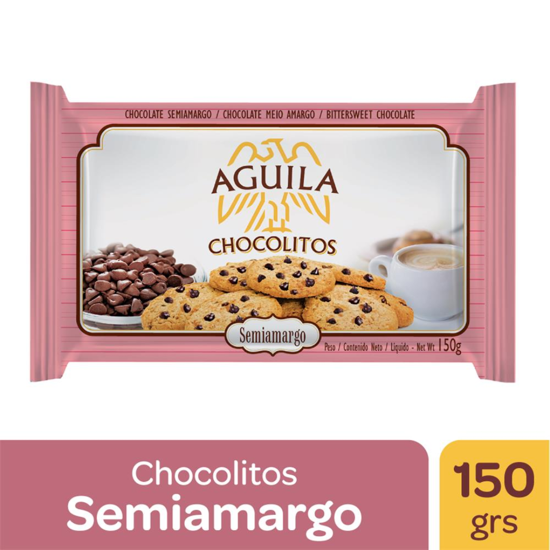 Cobertura De Chocolate Aguila Chocolitos Semi Amargo Bol 150g