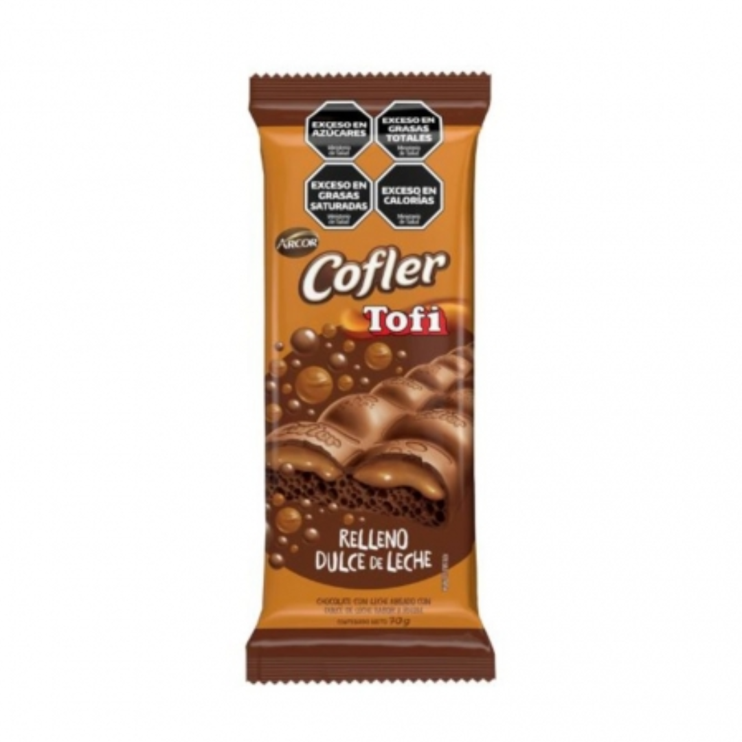 Chocolate Tofi Cofler Aireado con Dulce de Leche 70g