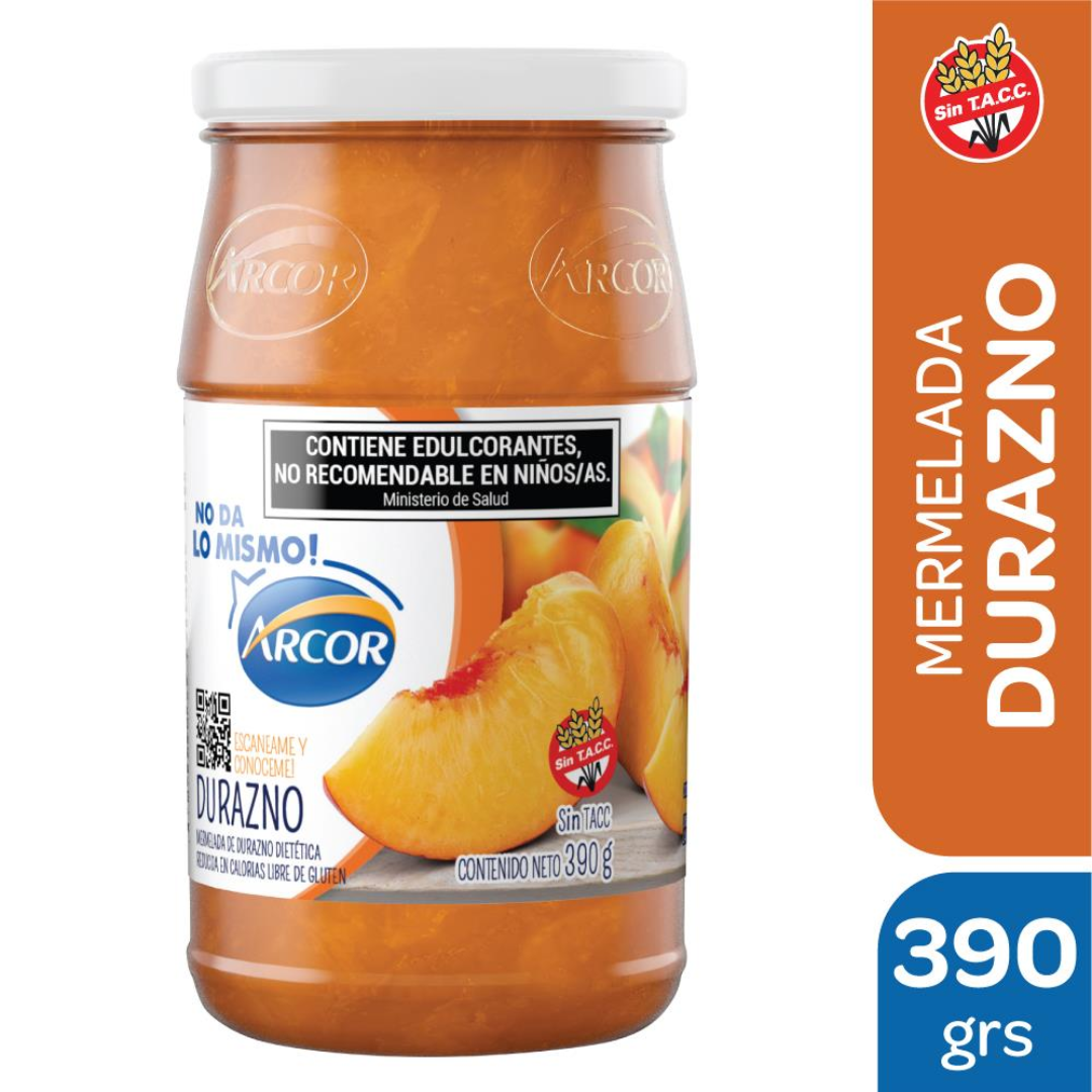 Mermelada Sin Azúcares de Durazno Arcor 390g