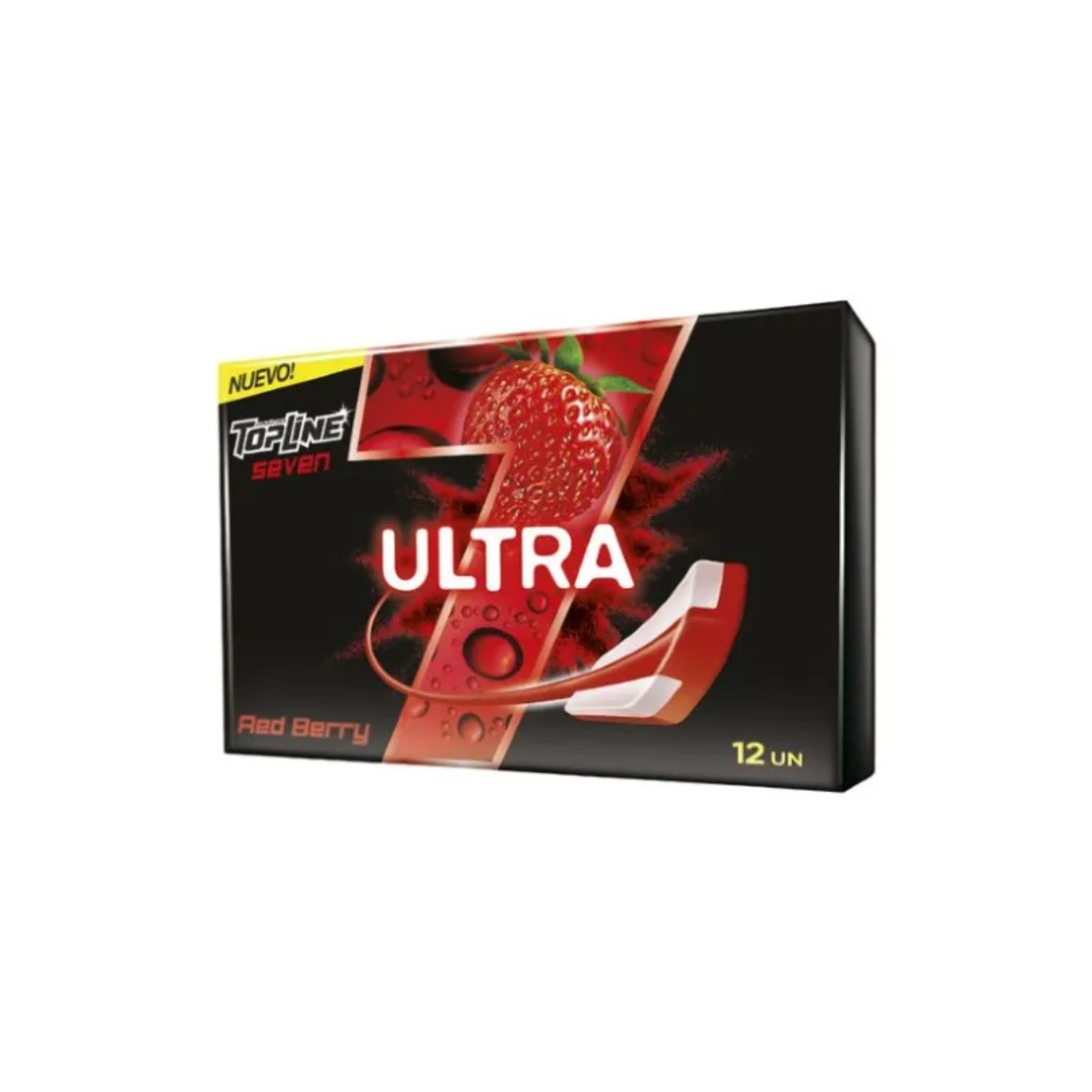 Chicles Top Line Seven Ultra Red Berry 12Un