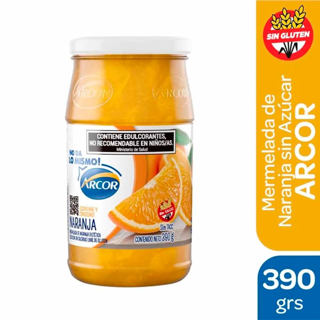 Mermelada Arcor Naranja Sin Azucar Agregada 390g