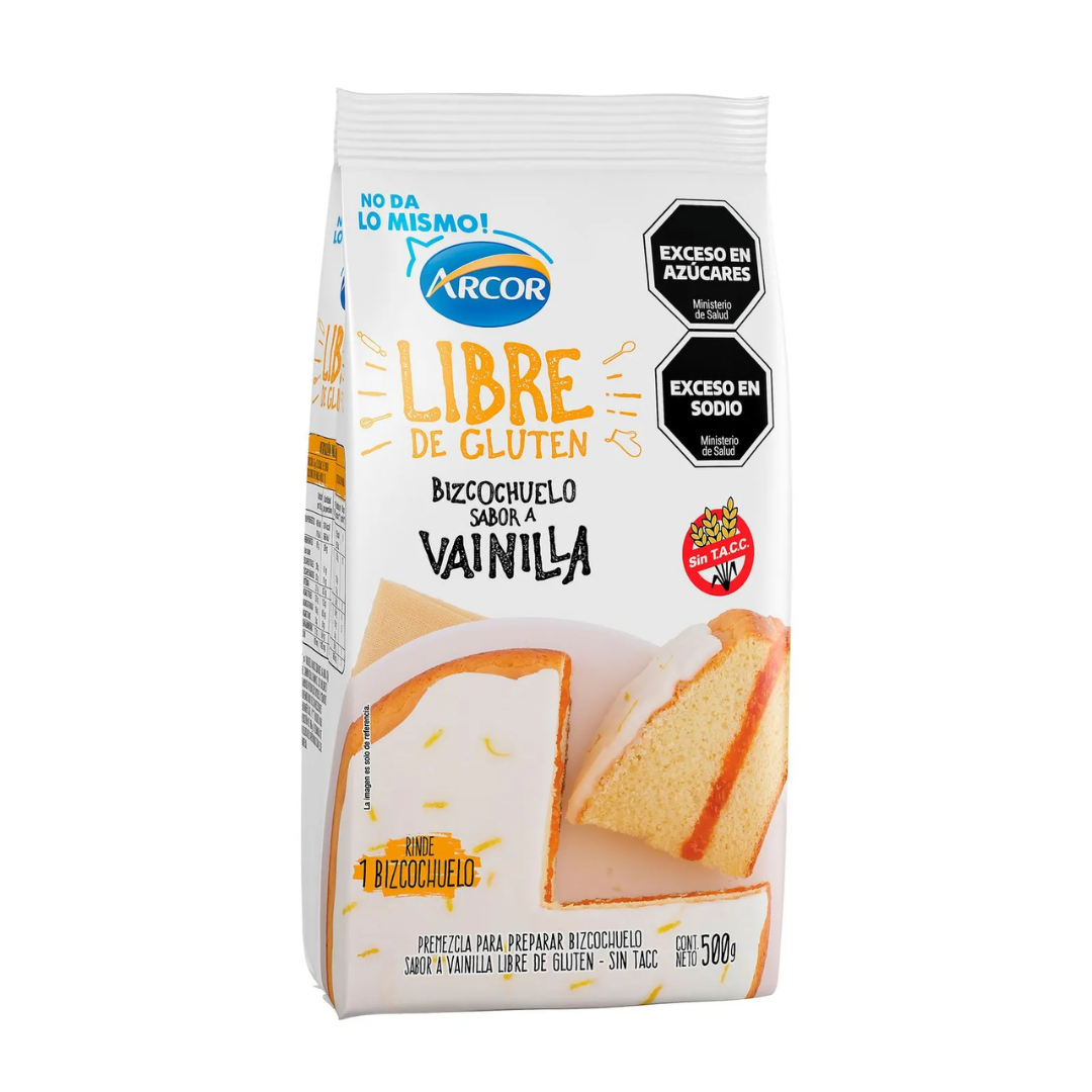 Bizcochuelo Arcor Vainilla Sin Gluten 500g