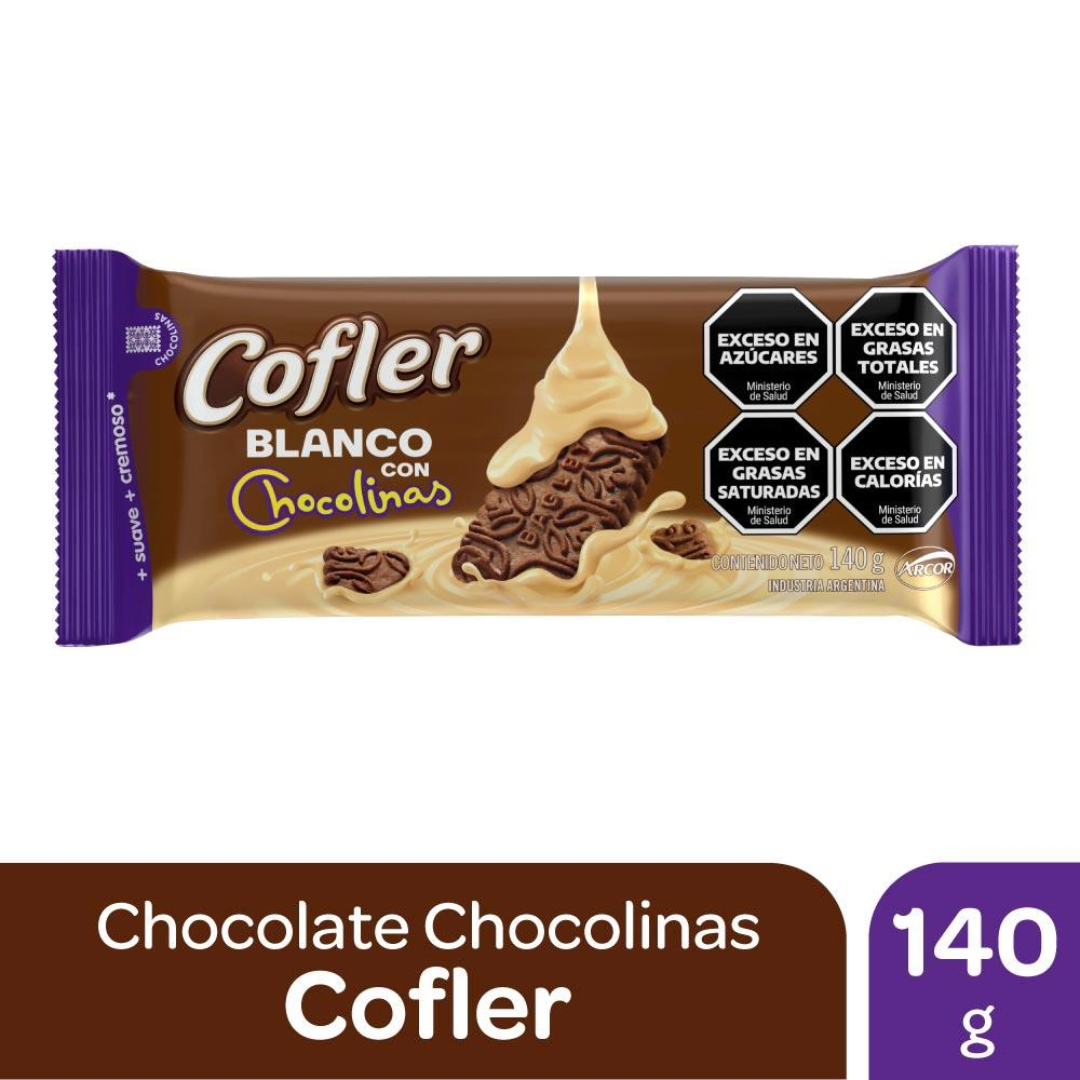 Chocolate Cofler Blanco con Chocolinas 140g