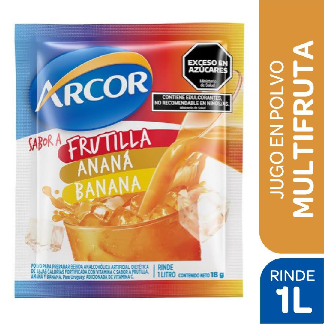 Jugo en Polvo 3 Frutas Arcor 18g