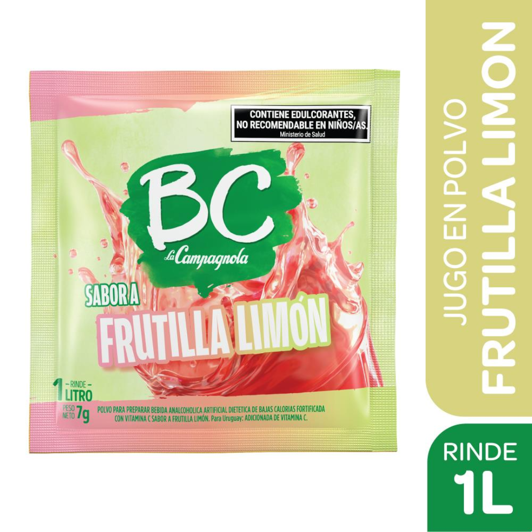 Jugo En Polvo Sabor Frutilla Limón Bc 7g