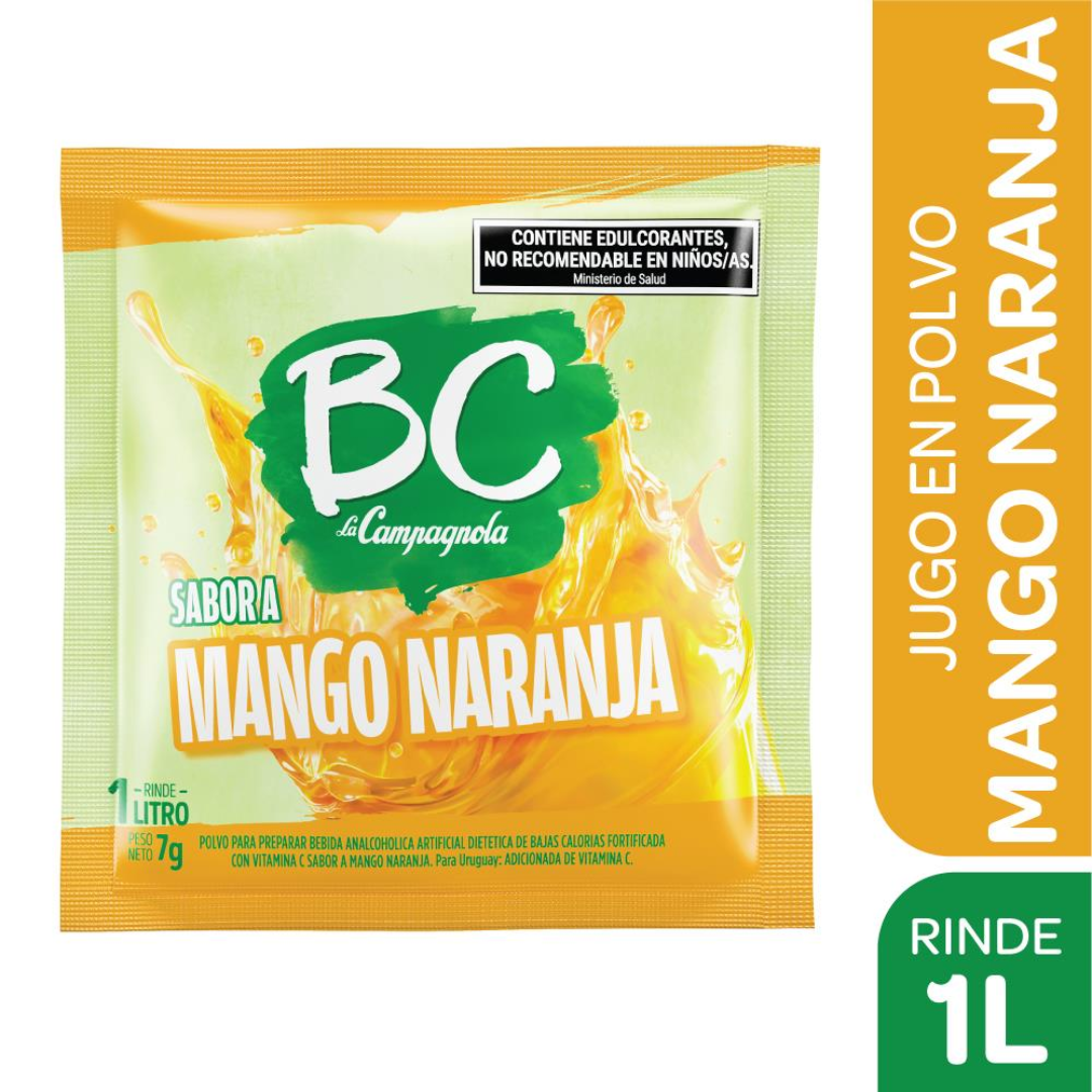 Jugo En Polvo Sabor Mango Naranja Bc 7g