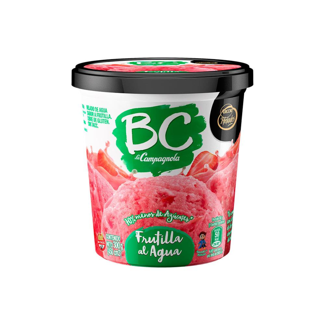 Helado Sabor Frutilla al Agua Bc 300g