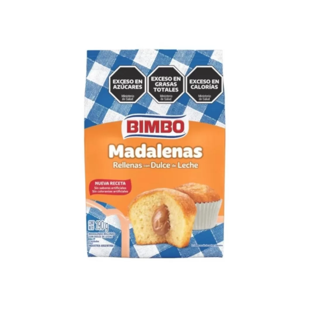 Magdalena Bimbo Vainilla C/ Relleno de Dulce de leche 190g