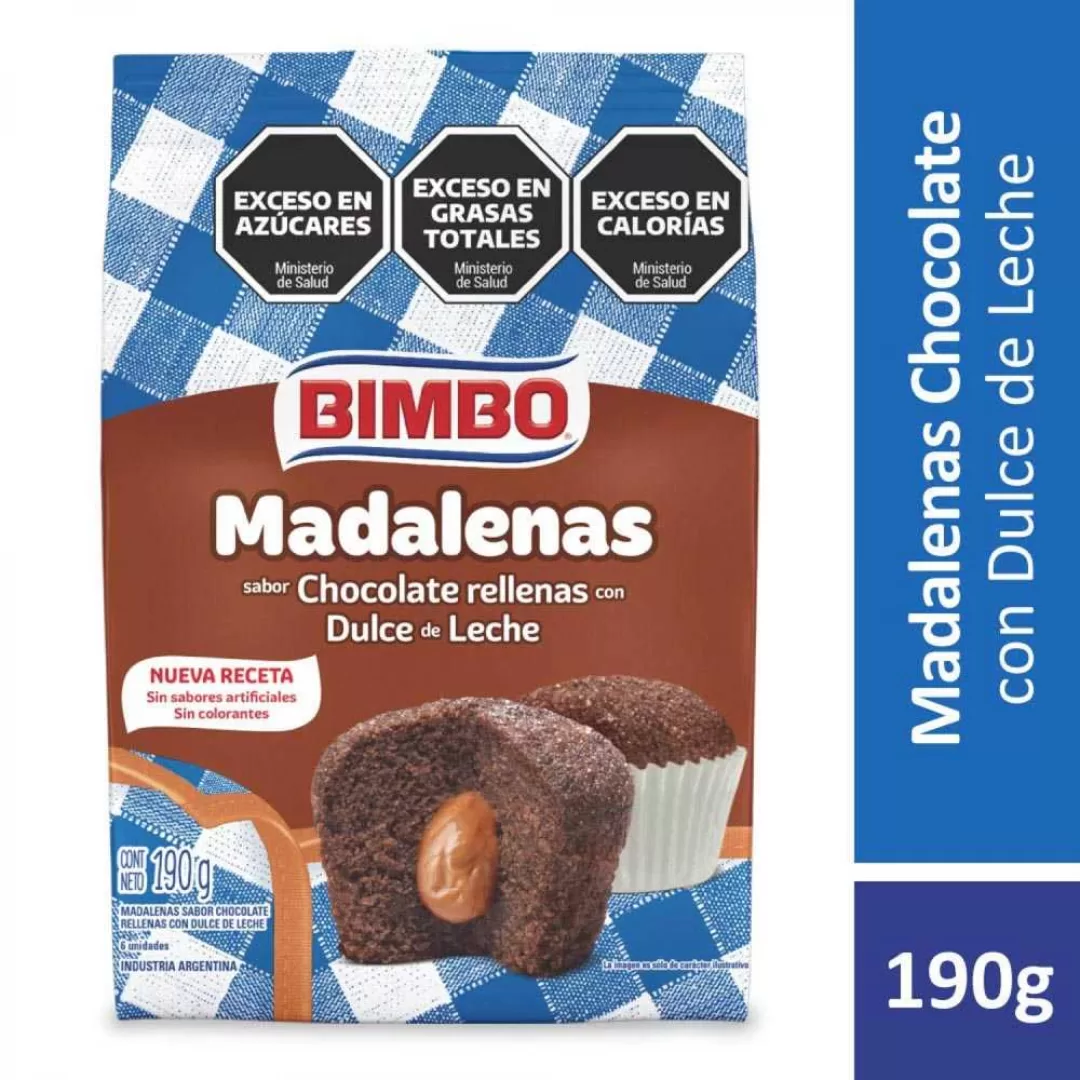 Magdalenas Bimbo Chocolate con Dulce de Leche 190g