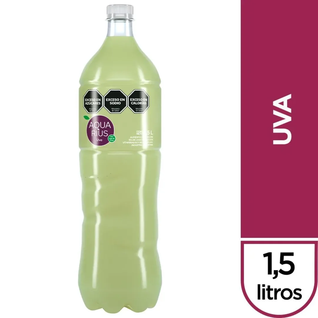 Agua Sin Gas Sabor Uva Aquarius 1,5L