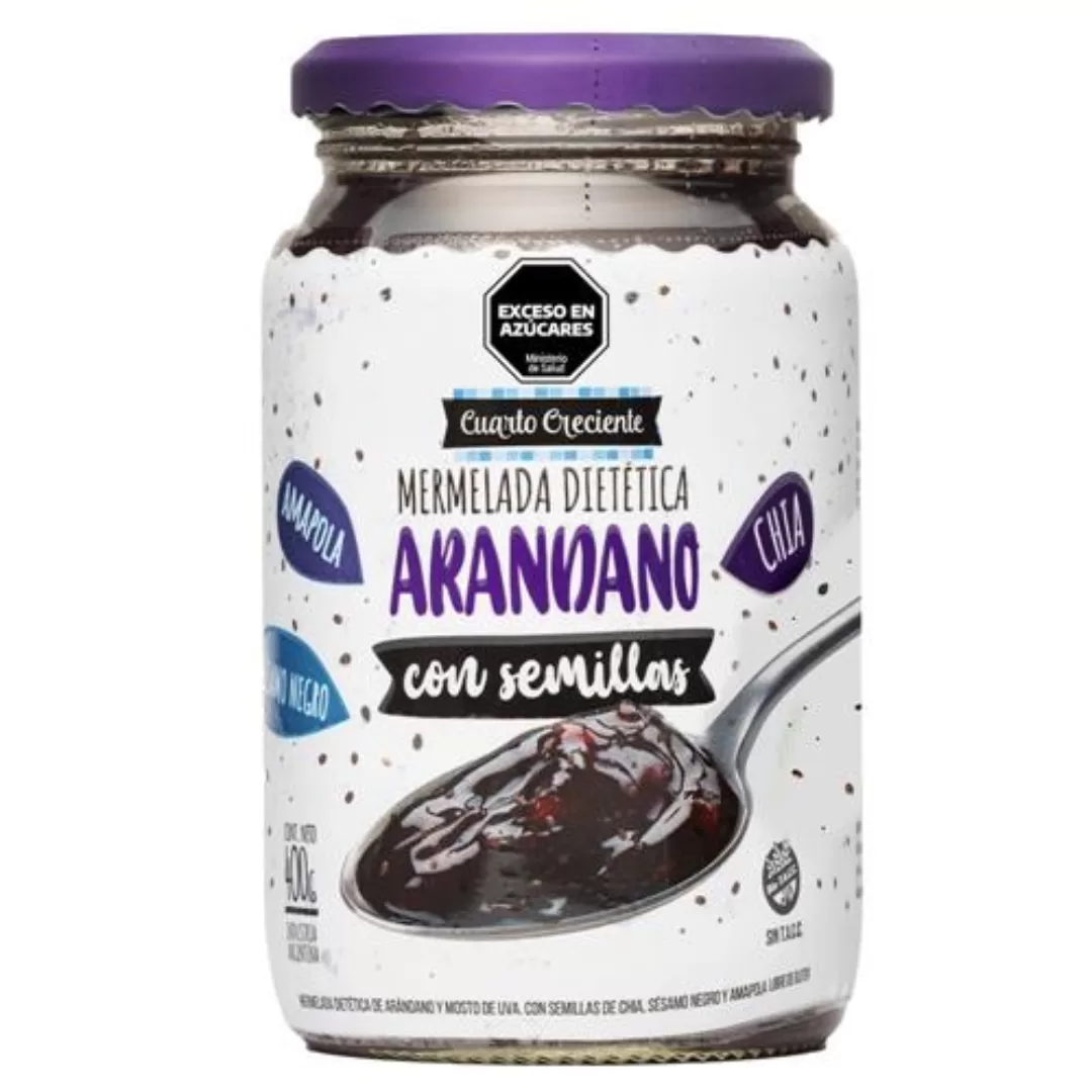 Mermelada Light Sabor Arándanos Con Semillas Cuartocreciente Fra 400g