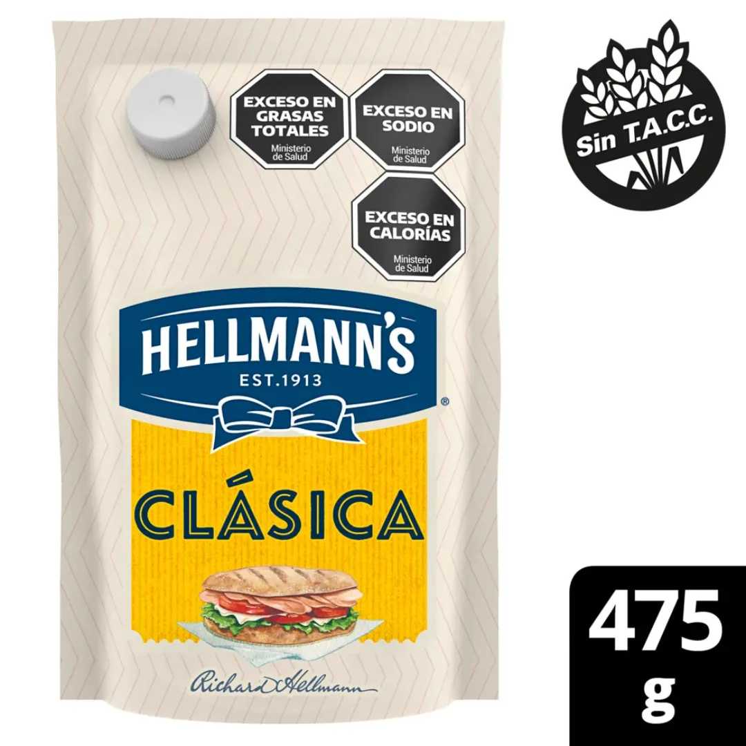 Mayonesa Clásica Hellmanns Sin Tacc Doypack 475g