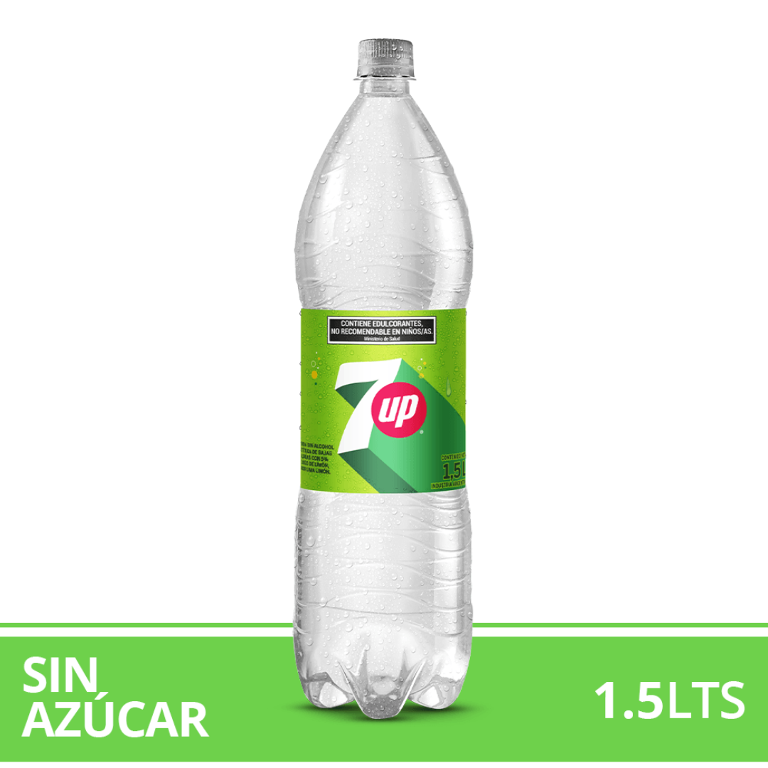 Gaseosa 7Up Sin Azucar Botella 1,5L