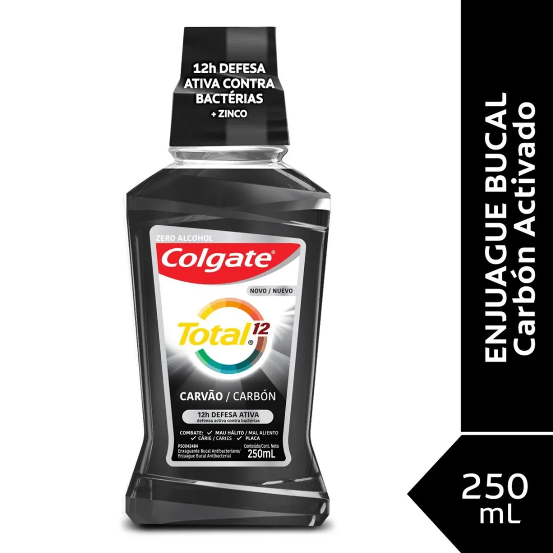 Colgate Enjuague Bucal Total 12 Carbón Activado 250ml