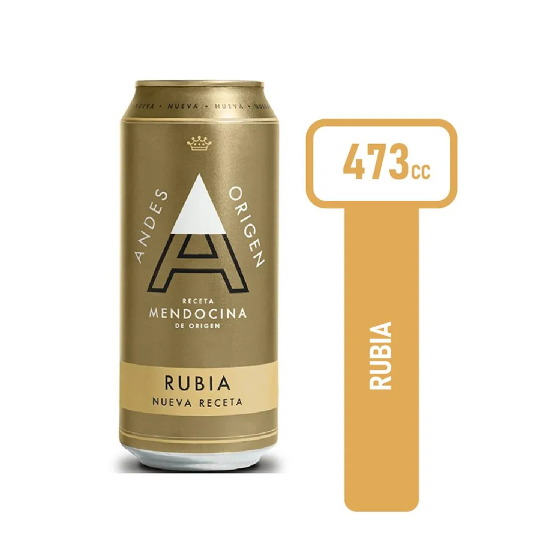 Cerveza Rubia Andes Lata 473ml