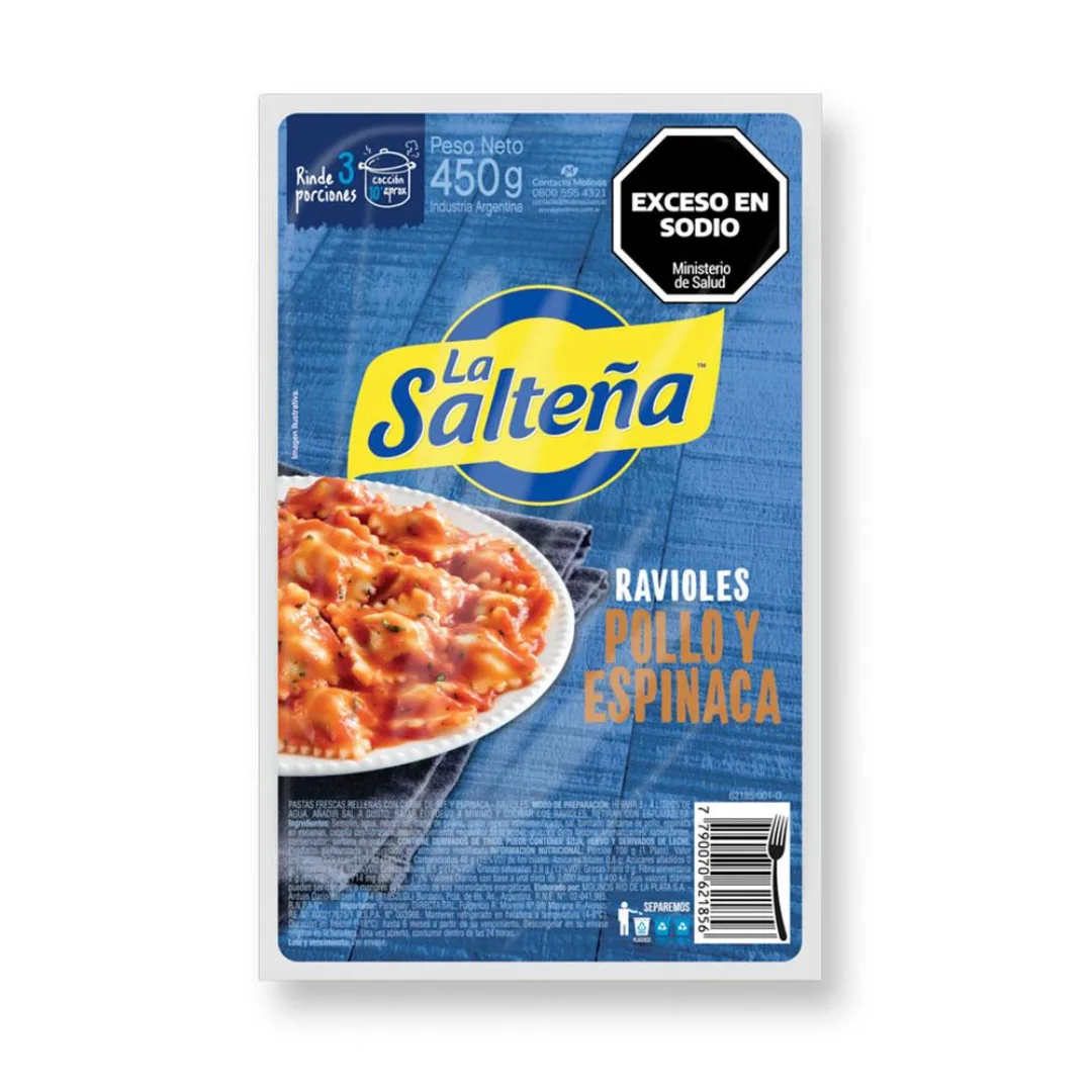 Ravioles Pollo Y Espinaca La Salteña 450g