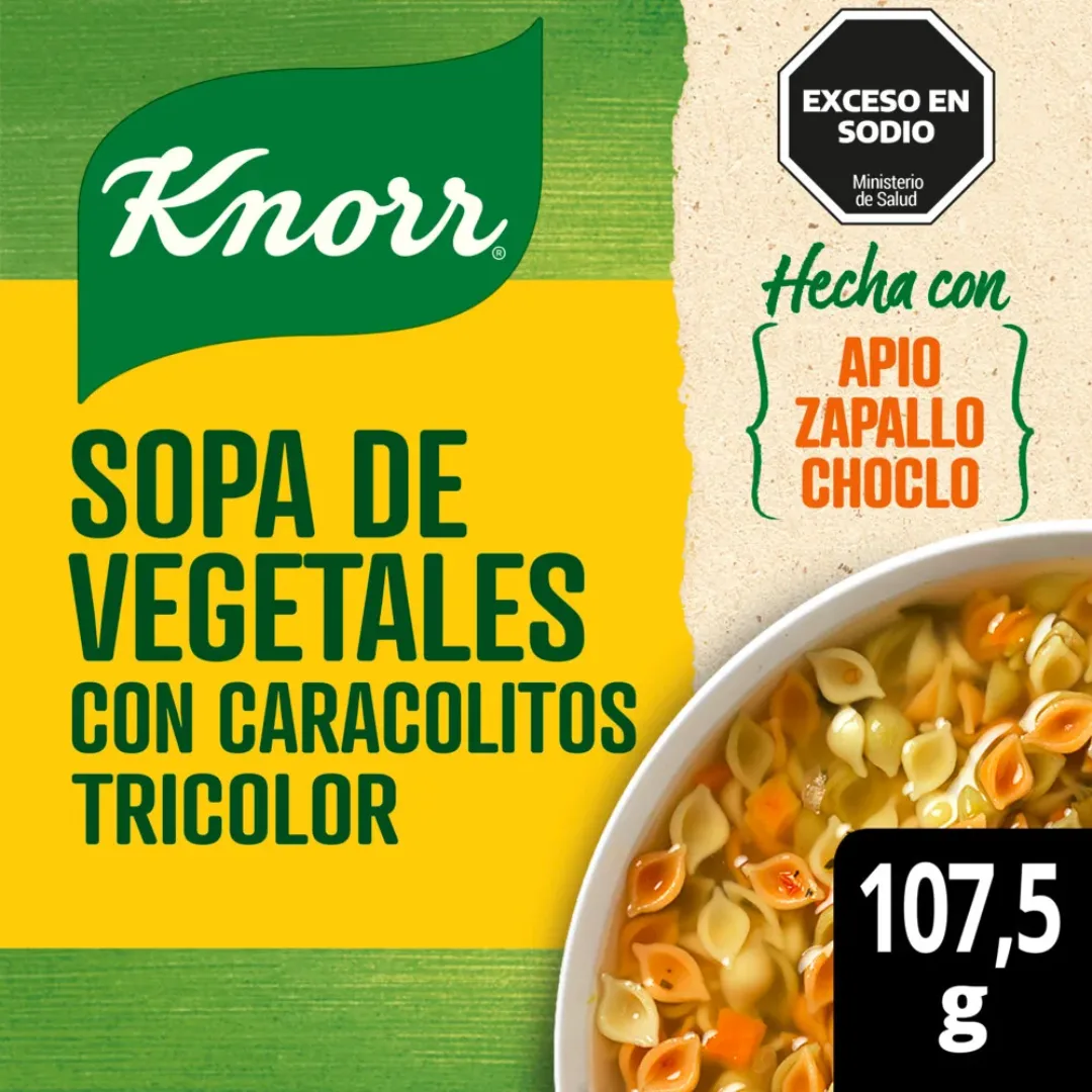 Sopa De Vegetales Knorr Con Caracolitos Tricolor 107.5g