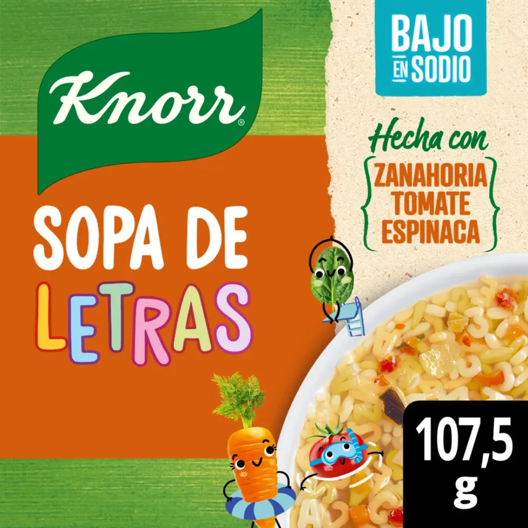 Sopa De Letras Knorr Con Vegetales 107.5g