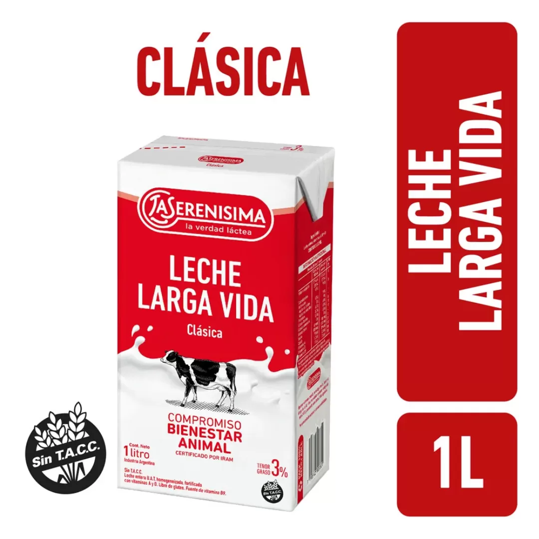Leche Entera Larga Vida La Serenísima 3% 1L