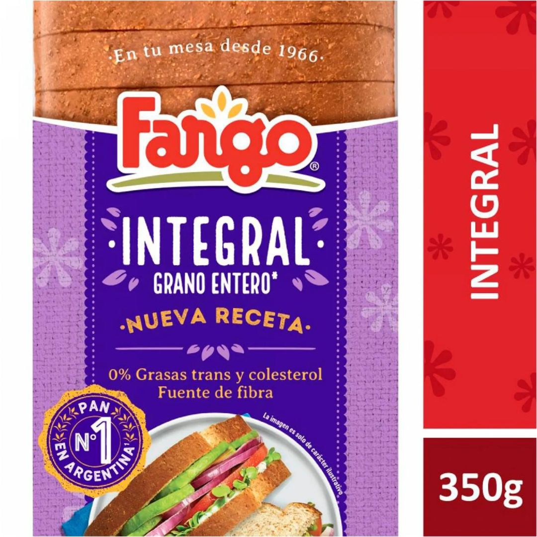 Pan Integral Fargo Grano Entero Bolsa 350g