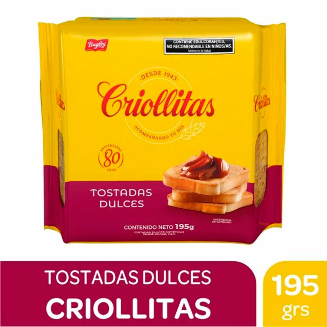 Tostadas Criollitas Dulces 195g