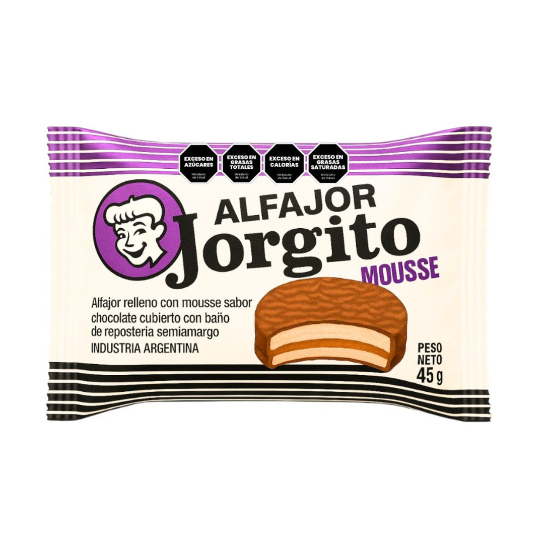 Alfajor Jorgito Relleno de Mousse 45g 4Un