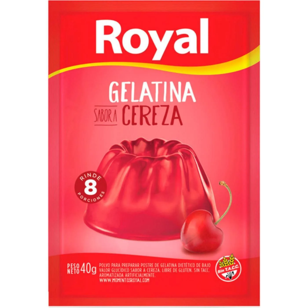 Gelatina En Polvo Royal Cereza 40gr