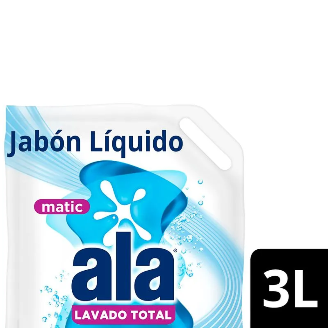 Jabón Liquido Ala Matic Maxima Blancura 3l