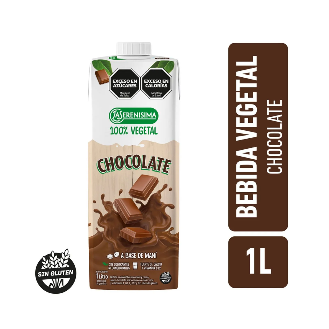 Bebida Vegetal A Base de Maní Chocolate La Serenisima 1l