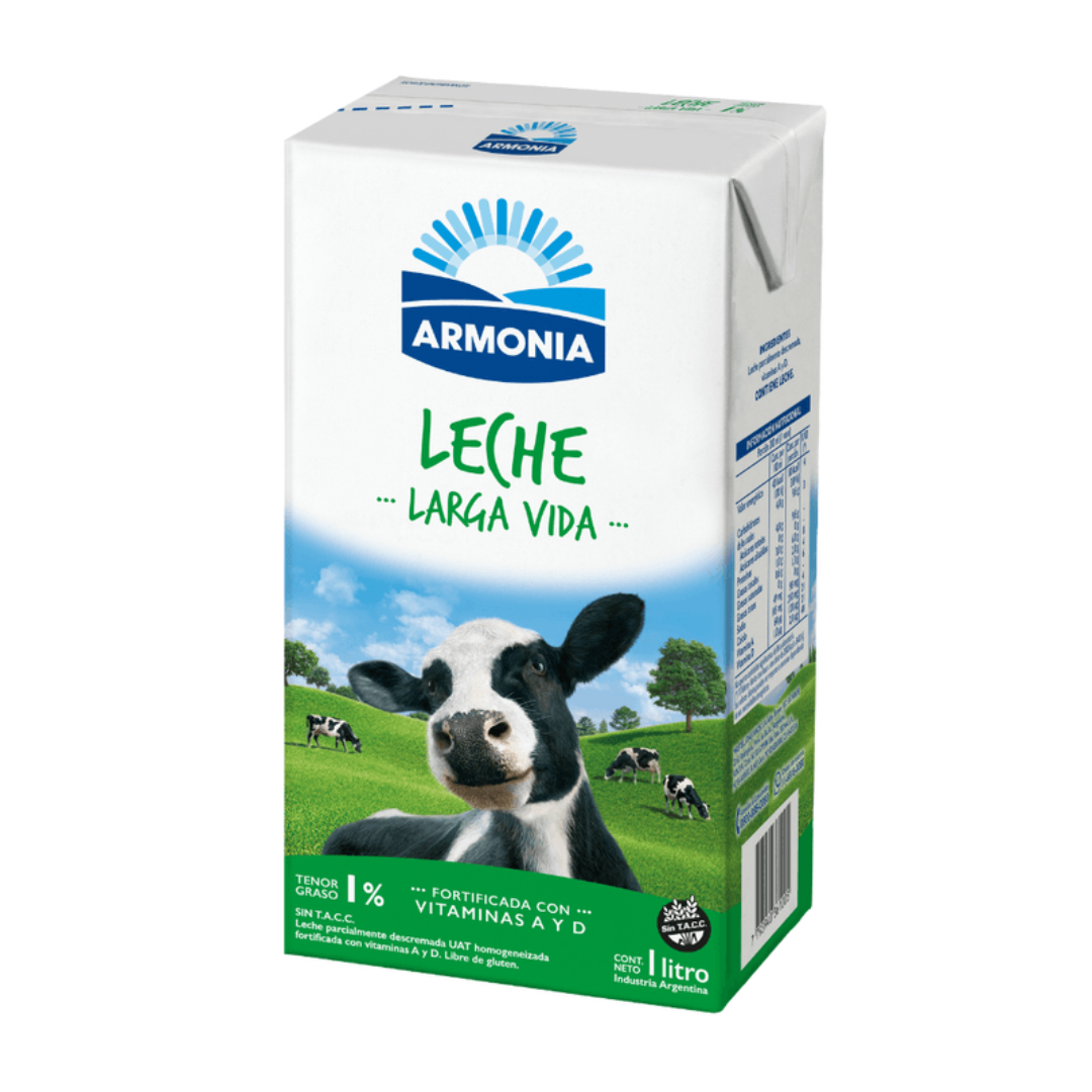 Leche UAT Parcialmente Descremada 1% Armonia brick 1l