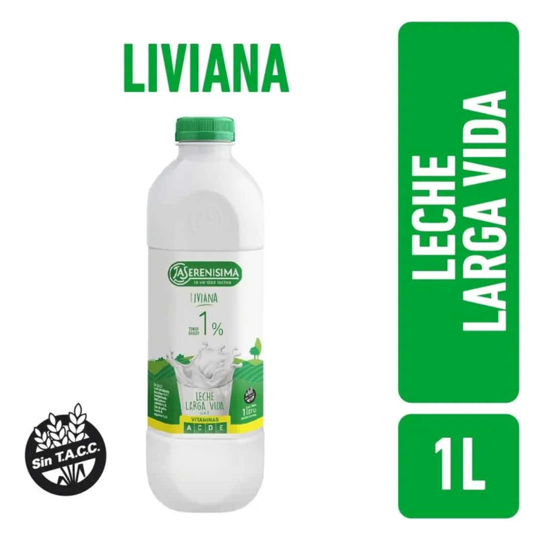 Leche Descremada 1% UAT La Serenisima Botella 1l