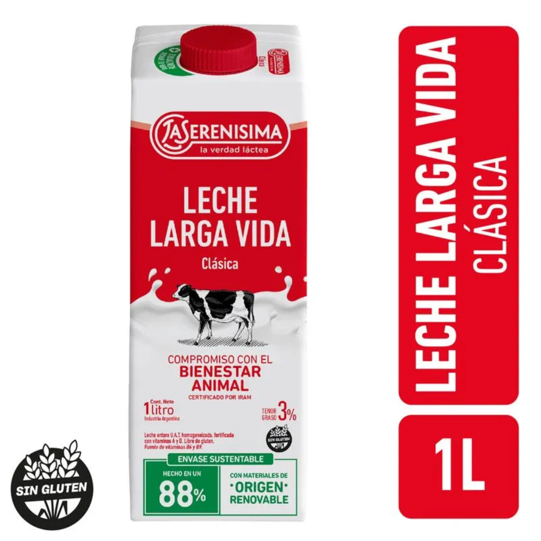 Leche Larga Vida Clásica 3% La Serenisima 1l