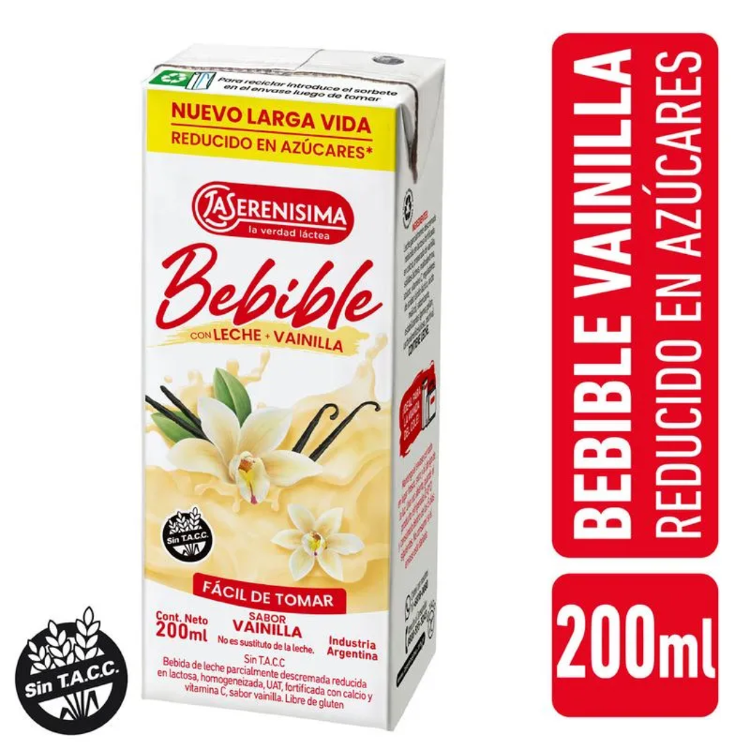 Bebida Láctea La Serenísima Reducido en Azúcares Vainilla 200ml