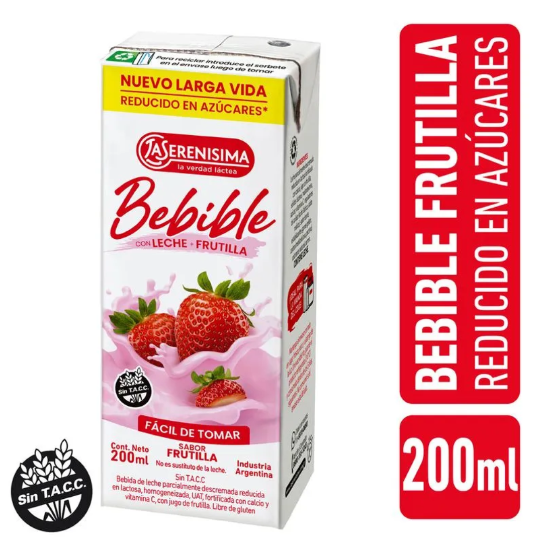 Alimento Lacteo Fortificado Frutilla LA SERENISIMA 200ml