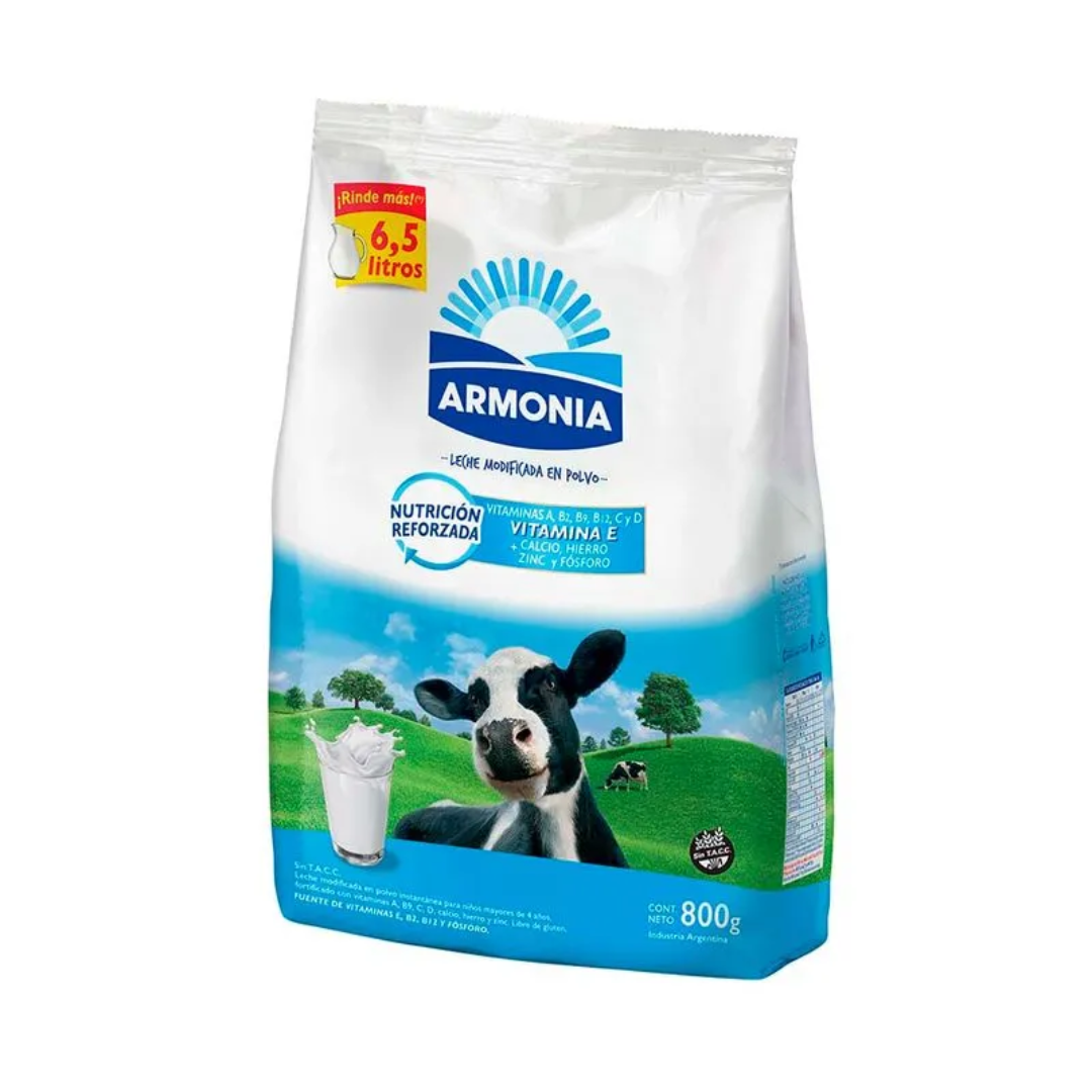 Leche En Polvo Armonia Vit E 800gr
